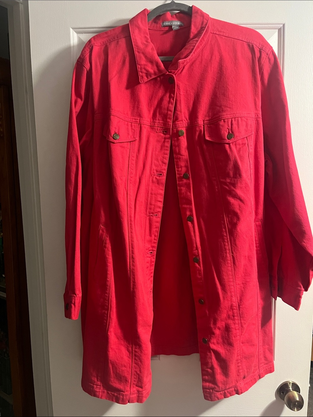 Jessica London Vibrant pink Longline Denim Jacket